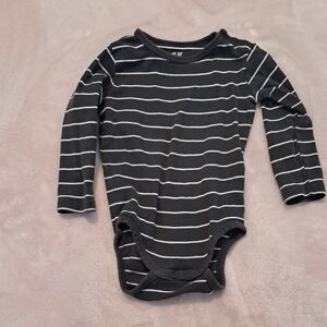 4/$20- H&M Black and White Striped Bodysuit